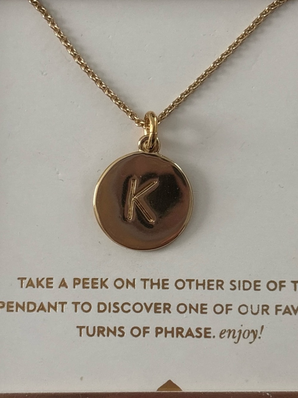 NWT Kate Spade gold initial “K” necklace - Picture 2 of 4
